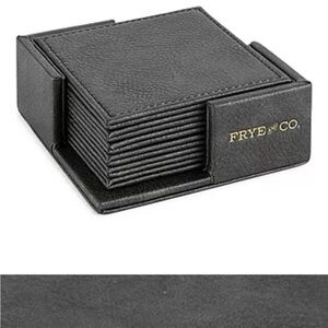 Frye and Co. Vegan Leather Coasters in vintage charcoal